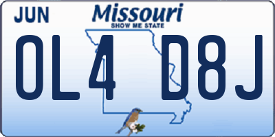 MO license plate OL4D8J