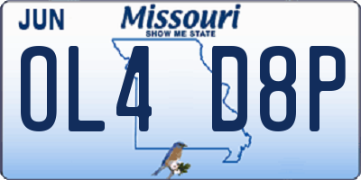 MO license plate OL4D8P