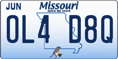 MO license plate OL4D8Q