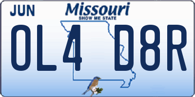 MO license plate OL4D8R