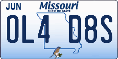 MO license plate OL4D8S