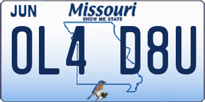 MO license plate OL4D8U