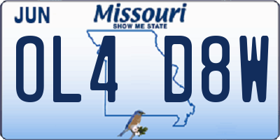 MO license plate OL4D8W