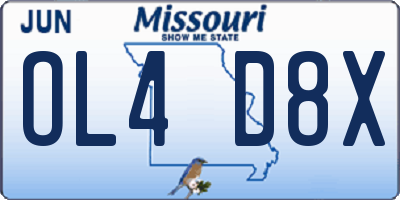 MO license plate OL4D8X