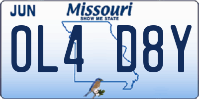 MO license plate OL4D8Y