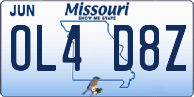 MO license plate OL4D8Z