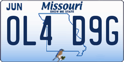MO license plate OL4D9G