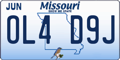 MO license plate OL4D9J