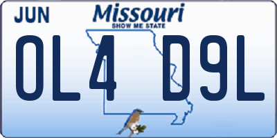 MO license plate OL4D9L