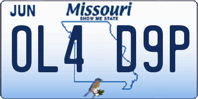 MO license plate OL4D9P