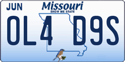 MO license plate OL4D9S