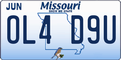 MO license plate OL4D9U
