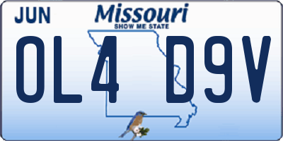 MO license plate OL4D9V