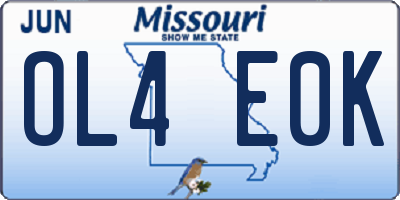 MO license plate OL4E0K