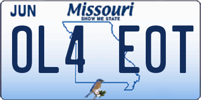 MO license plate OL4E0T
