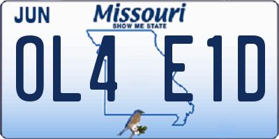 MO license plate OL4E1D