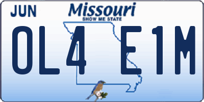 MO license plate OL4E1M