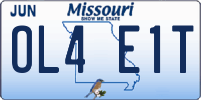MO license plate OL4E1T
