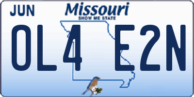 MO license plate OL4E2N