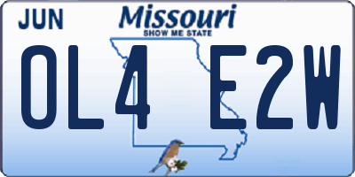 MO license plate OL4E2W