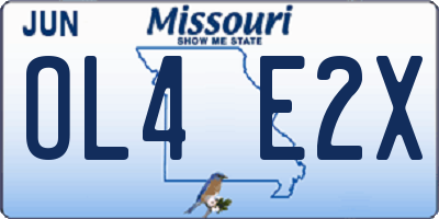 MO license plate OL4E2X