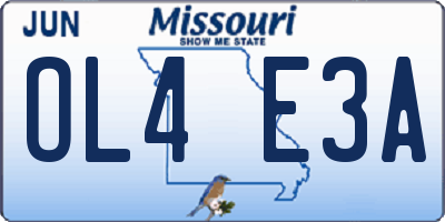 MO license plate OL4E3A