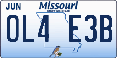 MO license plate OL4E3B