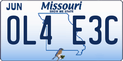 MO license plate OL4E3C