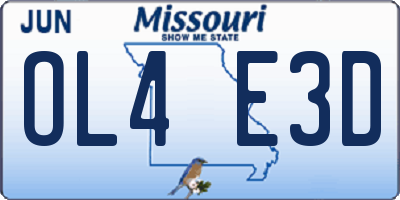 MO license plate OL4E3D