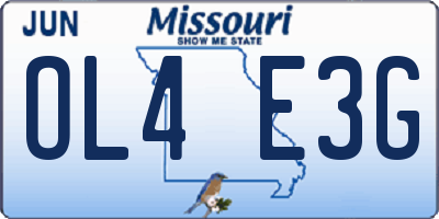 MO license plate OL4E3G