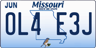 MO license plate OL4E3J