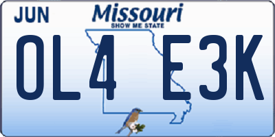MO license plate OL4E3K