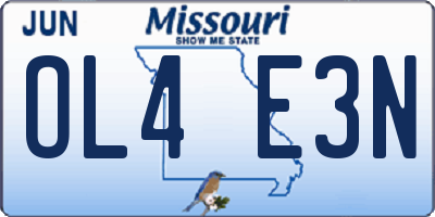 MO license plate OL4E3N