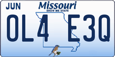 MO license plate OL4E3Q