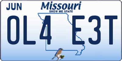 MO license plate OL4E3T