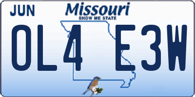MO license plate OL4E3W