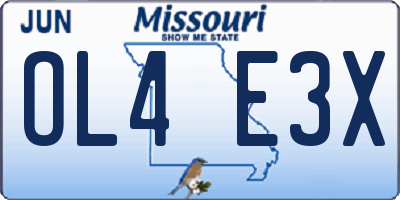 MO license plate OL4E3X