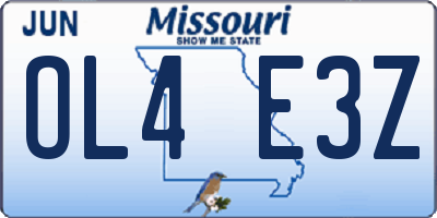 MO license plate OL4E3Z
