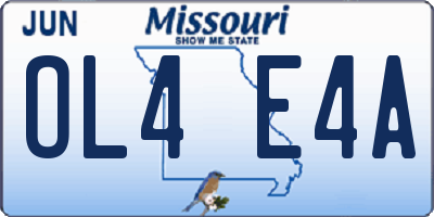 MO license plate OL4E4A