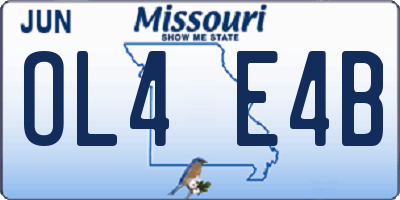 MO license plate OL4E4B