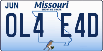 MO license plate OL4E4D