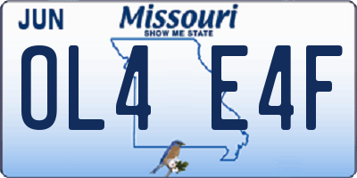 MO license plate OL4E4F