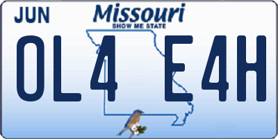 MO license plate OL4E4H
