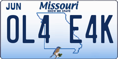 MO license plate OL4E4K