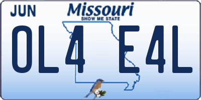 MO license plate OL4E4L