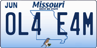 MO license plate OL4E4M
