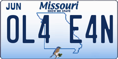 MO license plate OL4E4N