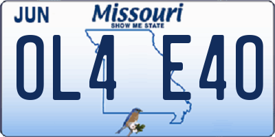 MO license plate OL4E4O