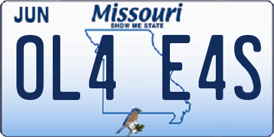 MO license plate OL4E4S