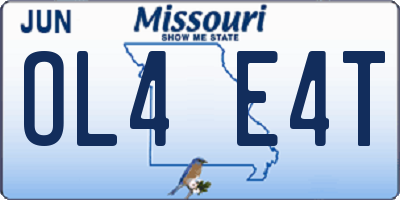 MO license plate OL4E4T